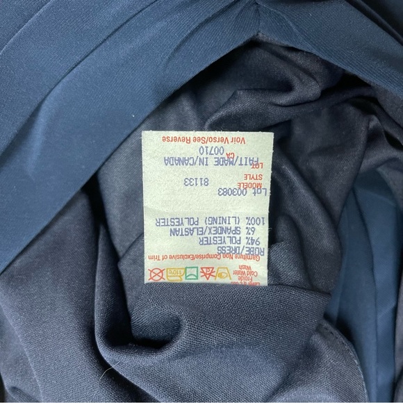 Joseph Ribkoff Dress Size 8 US Blue Navy Front Ruching  Stretchy Lined Vintage - Picture 7 of 8